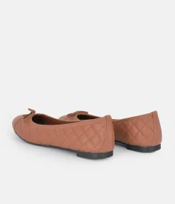 Stylish Quilted Brown Ballet Flats