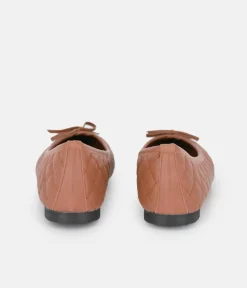 Stylish Quilted Brown Ballet Flats
