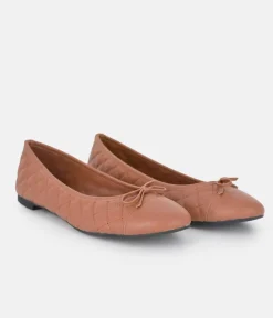Stylish Quilted Brown Ballet Flats