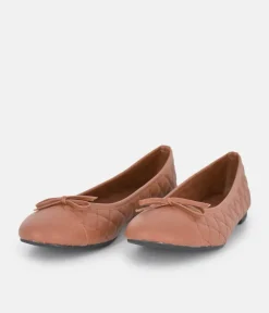 Stylish Quilted Brown Ballet Flats