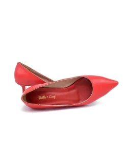 Stylish Red Slim Stiletto Block Heels