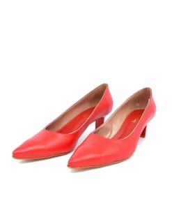 Stylish Red Slim Stiletto Block Heels