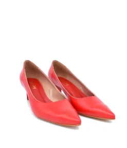 Stylish Red Slim Stiletto Block Heels