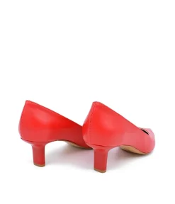 Stylish Red Slim Stiletto Block Heels