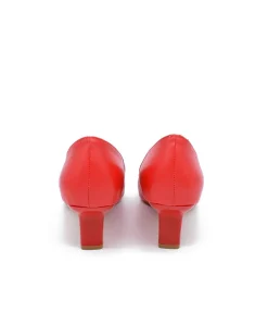 Stylish Red Slim Stiletto Block Heels