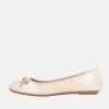 Stylish Round Toe Beige Patent Ballet Flats