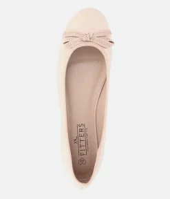 Stylish Round Toe Beige Patent Ballet Flats
