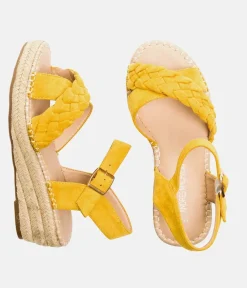 Stylish Sunshine Suedette Midi Wedges