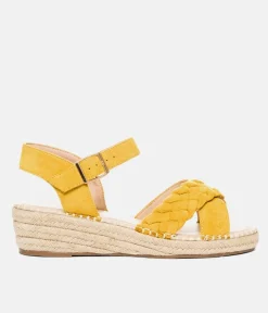 Stylish Sunshine Suedette Midi Wedges