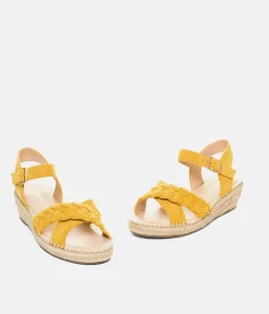 Stylish Sunshine Suedette Midi Wedges