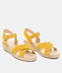 Stylish Sunshine Suedette Midi Wedges