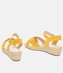 Stylish Sunshine Suedette Midi Wedges