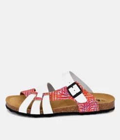 Stylish White Combi Leather Sandal