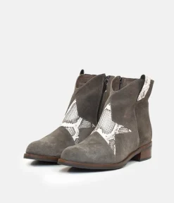 Tall Galls Premium Grey Suede Star Boots