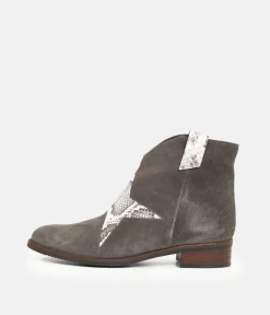 Tall Galls Premium Grey Suede Star Boots