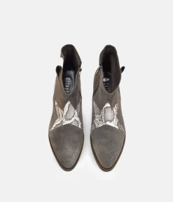 Tall Galls Premium Grey Suede Star Boots