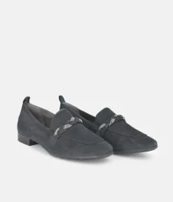 Tamaris Beautiful Navy Suede Loafers
