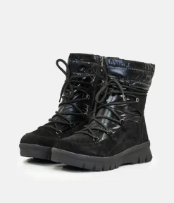 Tamaris Black Combi Winter Boots