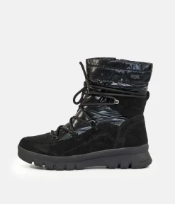 Tamaris Black Combi Winter Boots
