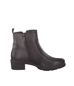 Tamaris Brown Leather Block Heel Ankle Boots