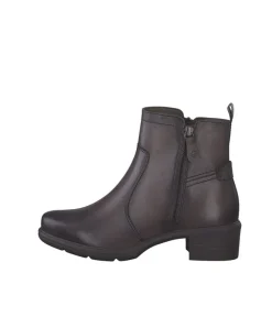 Tamaris Brown Leather Block Heel Ankle Boots