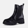 Tamaris Chelsea Style Black Patent Ankle Boots