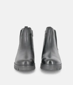 Tamaris Chelsea Style Black Leather Ankle Boots