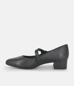 Tamaris Classic Black Mary Jane Low Block Heels