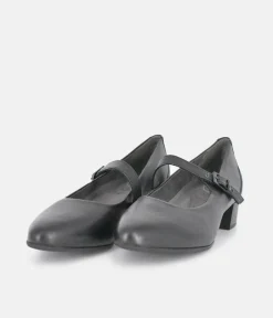 Tamaris Classic Black Mary Jane Low Block Heels