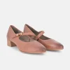 Tamaris Classic Brown Mary Jane Low Block Heels