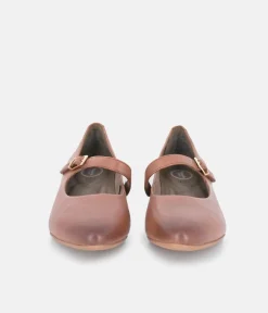 Tamaris Classic Brown Mary Jane Low Block Heels