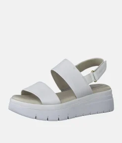 Tamaris Comfort Fit Off-White Wedge Sandals