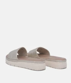 Tamaris Comfort Gold Quilted Slip on Sandals