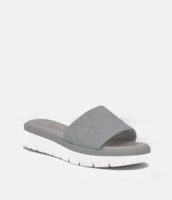Tamaris Comfort Grey Quilted Slip on Sandals