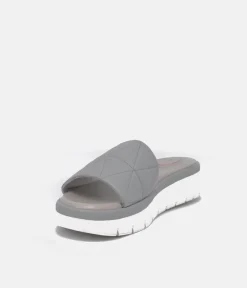 Tamaris Comfort Grey Quilted Slip on Sandals