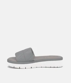 Tamaris Comfort Grey Quilted Slip on Sandals