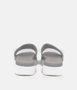 Tamaris Comfort Grey Quilted Slip on Sandals