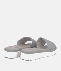 Tamaris Comfort Grey Quilted Slip on Sandals