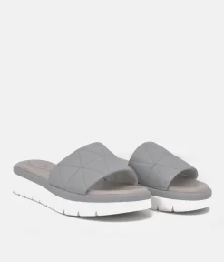 Tamaris Comfort Grey Quilted Slip on Sandals