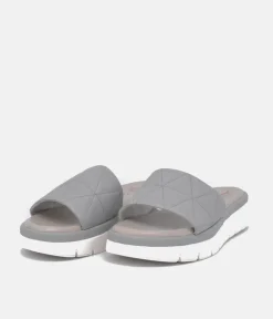 Tamaris Comfort Grey Quilted Slip on Sandals