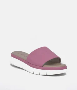 Tamaris Comfort Lilac Pink Quilted Slip on Sandals