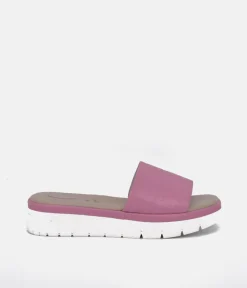 Tamaris Comfort Lilac Pink Quilted Slip on Sandals