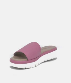 Tamaris Comfort Lilac Pink Quilted Slip on Sandals