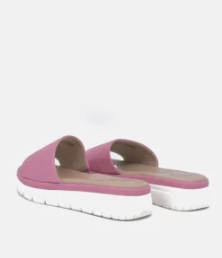Tamaris Comfort Lilac Pink Quilted Slip on Sandals