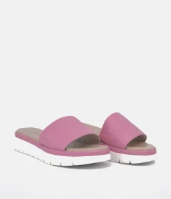 Tamaris Comfort Lilac Pink Quilted Slip on Sandals