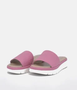 Tamaris Comfort Lilac Pink Quilted Slip on Sandals