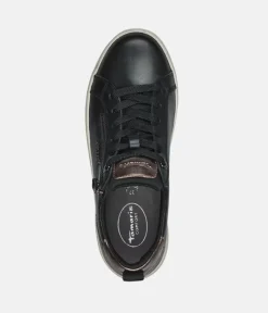 Tamaris Comfortable Black Leather Trainers