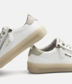 Tamaris Comfortable White Leather Trainers