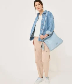 Tamaris Comfortable White/Blue Combi Leather Trainers