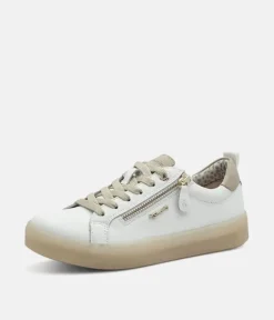 Tamaris Comfortable White Leather Trainers